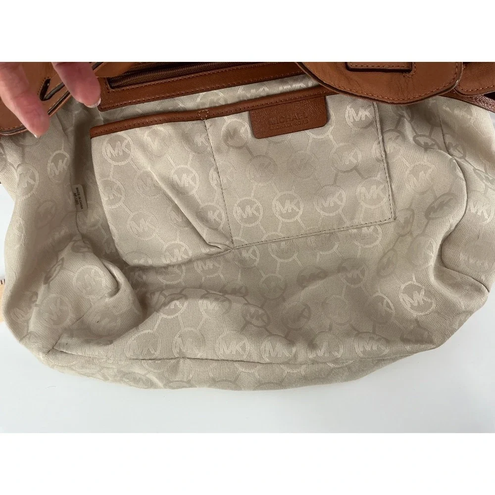 Michael Kors Hamilton Satchel Purse Cognac Leather Gold Hardware Top Handle bag - Picture 13 of 13